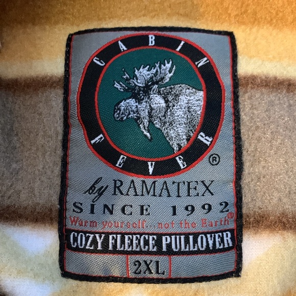 Ramatex Cabin Fever Aztec Print/ Western Style Fleece Pullover Size 2XL - Picture 5 of 5